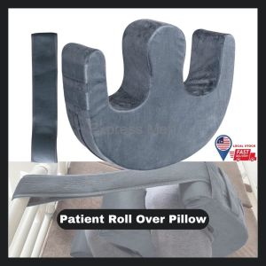 (LOCAL STOCK) Patient Turning Over Device with Fixing Strap Blue/Grey U-Shaped Bedridden Turnover Pillow Elderly Care High Elastic Sponge