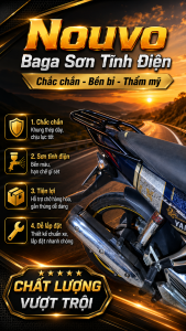 Baga Thay thế cản xe máy zin chắc chắn hơn chịu tải tốt hơn dùng cho tất cả dòng xe Nouvo 4-5-6-LX (sơn tĩnh điện )