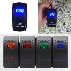Waterproof Bar Rocker Switch Car Marine 12V 24V Button 5 Pin LED Light Lamp On Off Taillight Reverse Toggle Switch