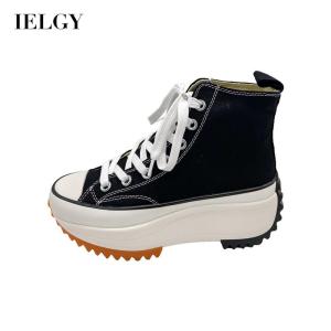IELGY womens thick sole heightened high top sneakers canvas shoes