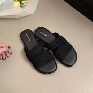 [FreeShipping] Korean-style color-blocked niche slip-on sandals for women 2026 summer new flat Roman casual sandals