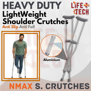 LightWeight Aluminium Adjustable Shoulder Crutches | Underarm Crutch | Tongkat Ketiak - 1 Pair(2 Pieces)