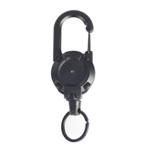 MINIFELE 262 Retractable Pull Reel Carabiner Elastic Pull Rope Heavy Duty Spring Key Ring Easy Pull Buckle Steel Wire Rope Buckle Outdoor