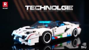 Reobrix Maserati Eight-Grid Car Building Blocks Sports Car Assembly Ornament Car Model Boys Gift Toy