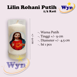 Lilin Rohani / Lilin Doa / Lilin Sembahyang Putih 1/2 Kati