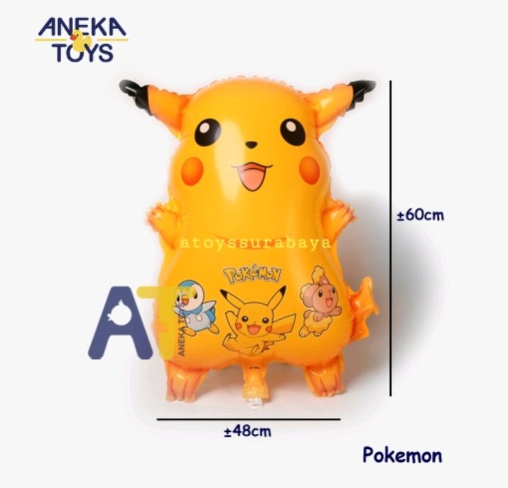 balon karakter pokemon / pikachu / balon helium / balon ulang tahun ...