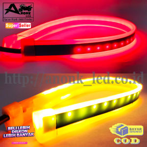 2PCS Lampu LED Alis Running 30cm Merah - Lampu Led Alis Mobil/Motor 30cm - Lampu Alis/DRL Model Slim