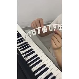 【Ship in 24H】Article notes the piano keyboard post article notes the elec钢琴音符条键盘贴电钢琴电子琴贴纸琴键贴音符条88键五线谱白卡条_丽正文体店