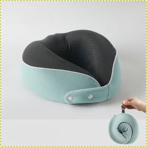 Portable Pillow Neck Brace 3-point Support Memory Foam Pillow Office Nap Pillow Folding Magnet Fabric