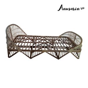 Anusarin เตียงหวายเตียงเดี่ยวขนาดกว้าง 110 ซม x ยาว 200 cm สำหรับที่นอนเดียวขนาดประมาณ 105x195 ซม ฟรีที่นอนนุ่นพอดีกับเตียง