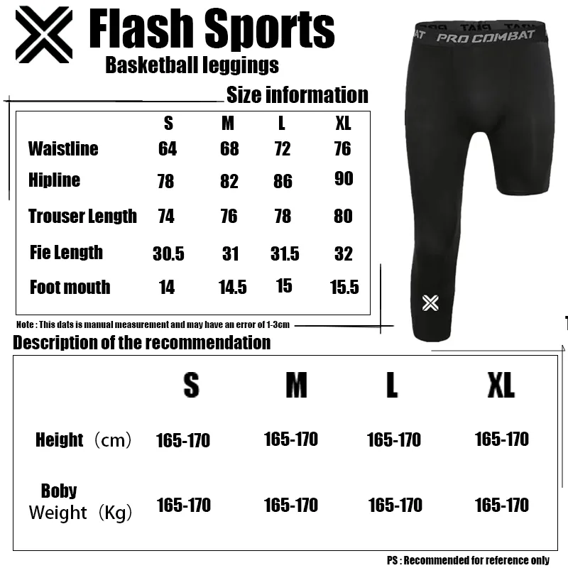 Flash Men Cycling Compression Leggings For Basketball Cool Dry