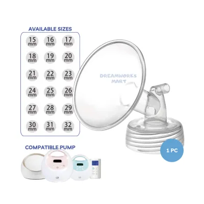 1PC Wide Neck Breast Pump Flange compatible with Spectra S1 S2 9Plus