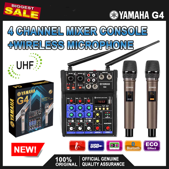 GSE YAMAHA G4 MIXER Bluetooth With 2 Pcs High Quality Wireless