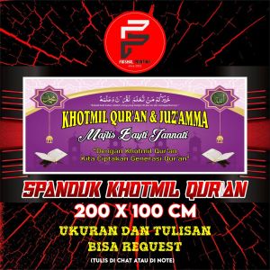 Spanduk Khotmil Quran / Banner KHotmil Quran / Banner Kustom Ukuran 2 x 1 m