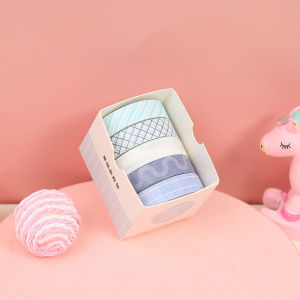 COD 5Pcs/Set Stiker Kertasselotip Selotip Warna Solid Kreatif Buku Harian Scrapbooking Diy Dekorasi Washi Tape Washi Gambar Pohon Bunga Untuk Dekorasi [Ready Stock]