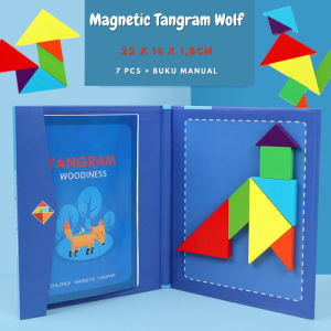 Puzzle Tangram Magnetik Mainan Edukasi Anak Montessori Puzzle Tangram Magnetik ST0158