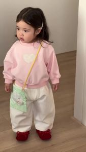 Baby spring clothing 2026 Korean-style childrens clothing spring outfits for girls sweatshirt and sweatpants set