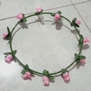 [ 12 PCS ] BANDO MAHKOTA BUNGA MAWAR L.E.D / FLOWER ROSE CROWN / BANDANA RAMBUT