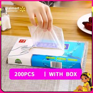 【Walmart】500pcs Disposable PE Gloves Thick Transparent Food Grade Waterproof Oil Proof for Kitchen Cleaning Restaurant Cooking Household Use Disposable Hand Gloves Beauty Salon Takeaway Catering