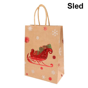 Dizoey Wholesale Christmas Kraft Paper Gift Bags Santa Claus Candy Cookie Treat Box Packaging Bag 2024 Xmas Party Home Decor Supplies