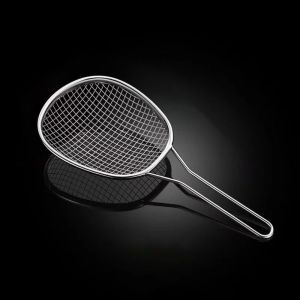 SKJK Oval Stainless Steel Strainer Scoop Durable Convenient Frying Strainer Spoon Easy to Clean Stainless Steel Draining Spoon Vegetable