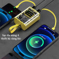 (Chính Hãng 2023) Pin sạc dự phòng trong suốt 20000 mah, 3 đầu dây hỗ trợ sạc cực nhanh, Cục pin màn hình tích hợp đèn Led hiển thị % pin nhỏ gọn, tương thích các dòng máy, powerbank. 