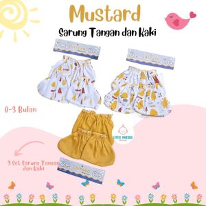 Sarung Tangan Bayi & Kaos Kaki Bayi 3 Pcs/set (12pcs) Serian Mustard