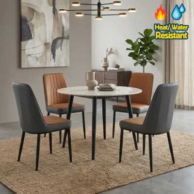 MUSE Design RIVA Sintered Stone 4 Seater Round Dining Set