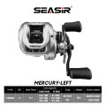 SEASIR MERCURY Reel Pancing Baitcasting, Kiri/Kanan BC Reels, Rasio Gir 7,2:1 Sistem Rem Magnetik 10 Tingkat, Bantalan Bola 5+1, Gagang Daya Pegangan Karet, Tarikan Maksimum 8kg dengan 8pcs Magnet Drag Clicker #RyobiSeasir. 