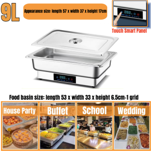 13L Stainless Steel Electric Food Warmer Heater with Lid  Large Capacity Chafing Dish Heater Multifunctional  Food Display Cabinet Adjustable Temperature Buffet Insulation