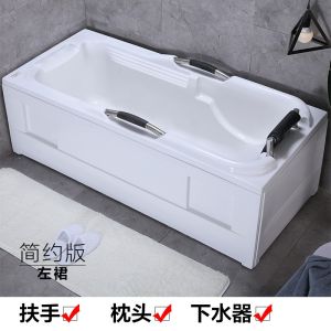 Premium Acrylic Bathtub With Armrest Headrest Jacuzzi Function Bathtub Dewasa Adult Constant Temperature Bubble Bath