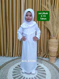 Gamis Anak Perempuan Lengan Panjang Bordir Floral Free Size 5-15 Tahun