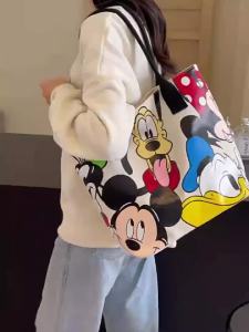 Túi vải Mickey dành cho nữ túi dung tích lớn 2026 Túi xách đeo vai hình chó Goofy hoạt hình dễ thương mới
