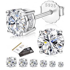 ESKEEM Moissanite Stud Earrings for Women Men D Color VVS1 Round Cut 925 Sterling Silver 18K Gold Plated Hypoallergenic Jewelry2026
