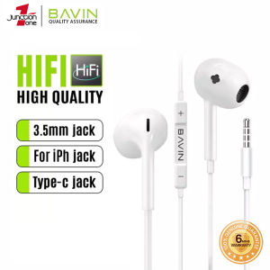 BAVIN HX856 Perfect Sound Earphone w/ Controller and Built Mic for 3.5mm AUX Jack iPhone and Type-C