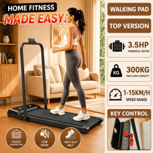 【TOP SALE+COD】Electric Flat Walking Treadmill,LED Treadmill with Arm Rest Treadmill,Remote Control Walking Treadmill4.0HP Run Walk Folding 1-20KM/H Electric Walking Treadmill for Home,Space Saving Treadmill,Flat Treadmill Fitness Equipment