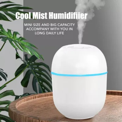 Máy giữ ẩm Air Humidifier Mini Portable USB Ultrasonic Aroma Essential Oil Diffuser Car Humidifier Cool Mist Fogger Mist Maker 220ml（WHITE)