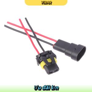 YIBAR 1 2pcs 9005 khe cắm duy nhất với dây 10cm bóng đèn ổ cắm đèn pha đèn sương mù nam cắm adapter chống thấm nước kết nối ô tô