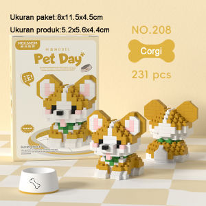 Mainan Blocks Brick kitten Puppy DIY Puzzle Block Toy Dog & Cat Mini Block Balok Susun Kucing Anjing Hadiah
