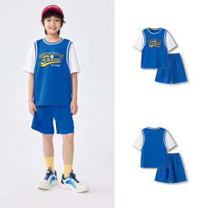 balabala Boys Basketball Sports Set Short Sleeve Shorts Two-Piece Summer 2025