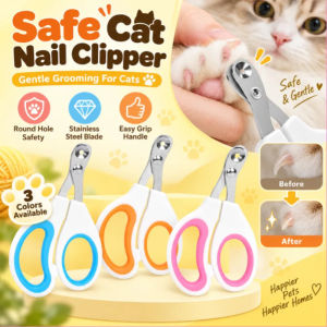 Cat Nail Clipper Stainless Steel Blade Pet Nail Trimmer Round Hole Design Small Cat Claw Clipper Safe Kitten Grooming Tool