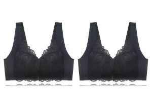Triumphˉ TWO-PIECE High quality front buckle fixed Push-up bra to prevent sagging camisole bra women Suitable for small breasts