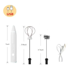 3-speed 2-in-1 Handheld Electric Mixer Milk Forther USB Rechargeable Coffee Egg Beater Foam Maker