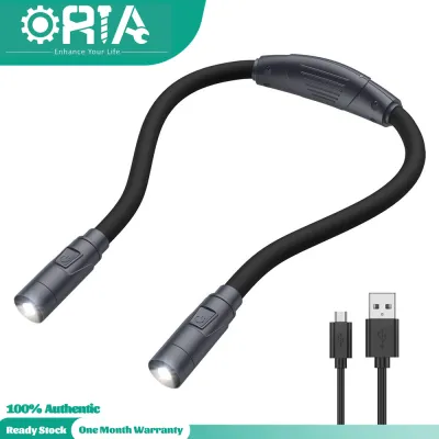 ORIA LED Neck Reading Light Book Light USB Rechargeable for Reading in Bed With 3 Colors Brightness Adjustable Perfect for Reading Camping Repairing