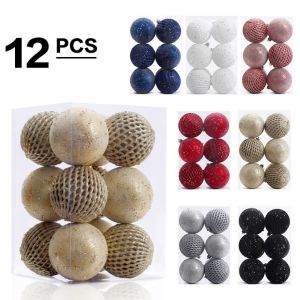 GOODOO Plastic Christmas Ball Set 8 Colors Suspensable Xmas Ornament Ball Durable 8cm Christmas Tree Balls Party
