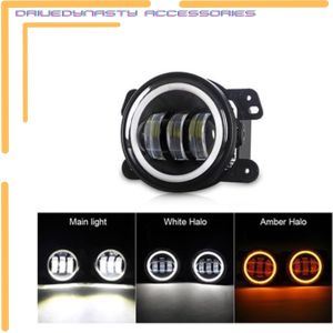 【Daily Deals】 DriveDynasty 4 Inch 3.5Inch LED Fog Lights 60W Amber CREE Led Chips Offroad Dri.ving Fog Lights Drl For Car Motorcycle