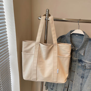 LULU Lulu-style large-capacity multi-pocket bag for commuting simple and versatile tote bag casual large-capacity shoulder bag for women