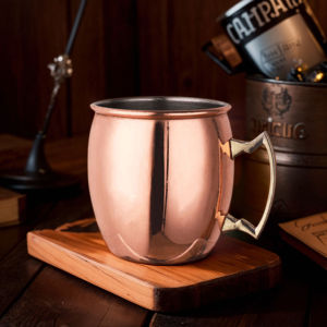MOJOYCE Moscow Mule Mug Stainless Steel Coffee Cup with Handle Cocktail Mug Copper Plated for Cold Drinks Beer Wine Bars Parties Gifts