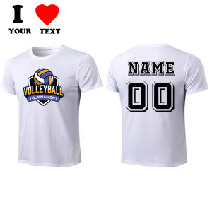 Custom Sport Shirt Personalized Text Logo Design White Blue Lightweight Quick Dry Material For Office Staff Business Team Group Work Uniform Daily Wear Outdoor Activities