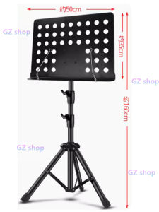 【GZ】Portable Music Sheet Stand Foldable Liftable Heavy Duty Orchestral Music Stand Music Accessories